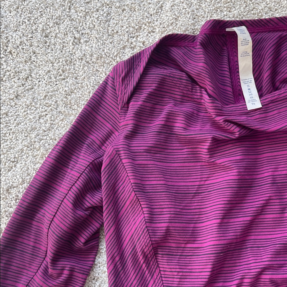 Lululemon purple stripe top size 6 - Picture 4 of 11